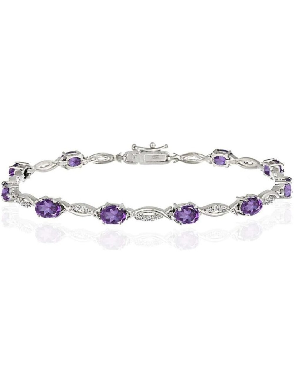 Elegant Birthstone Tennis Bracelet for Women, Oval Cut Gemstone Design, Gift